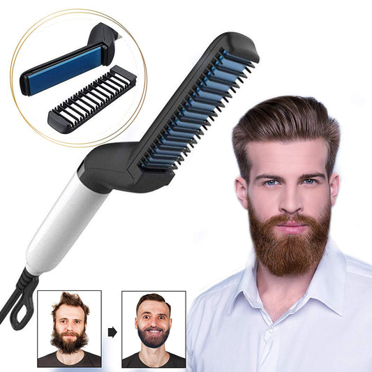 Electric Hair Straightener Brush & Beard Styler Comb